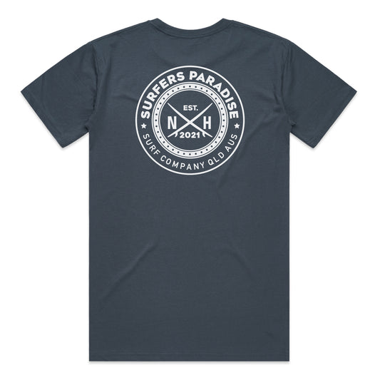 Surfers Paradise Badge T-shirt - Petrol Blue