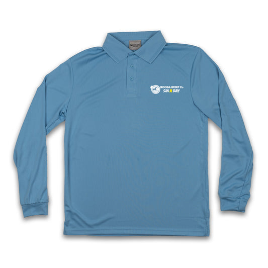 Sun 'n' Surf - Long Sleeve Collar Sun Shirt - Sky Blue