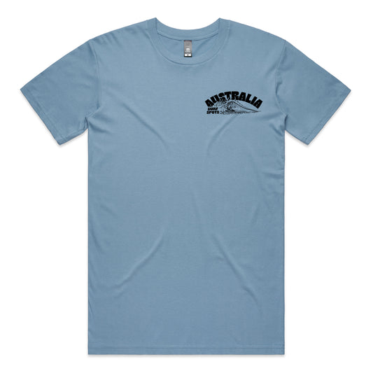 Australia Surf Spots T-shirt - Carolina Blue