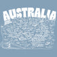Australia Surf Spots T-shirt - Carolina Blue - White Print