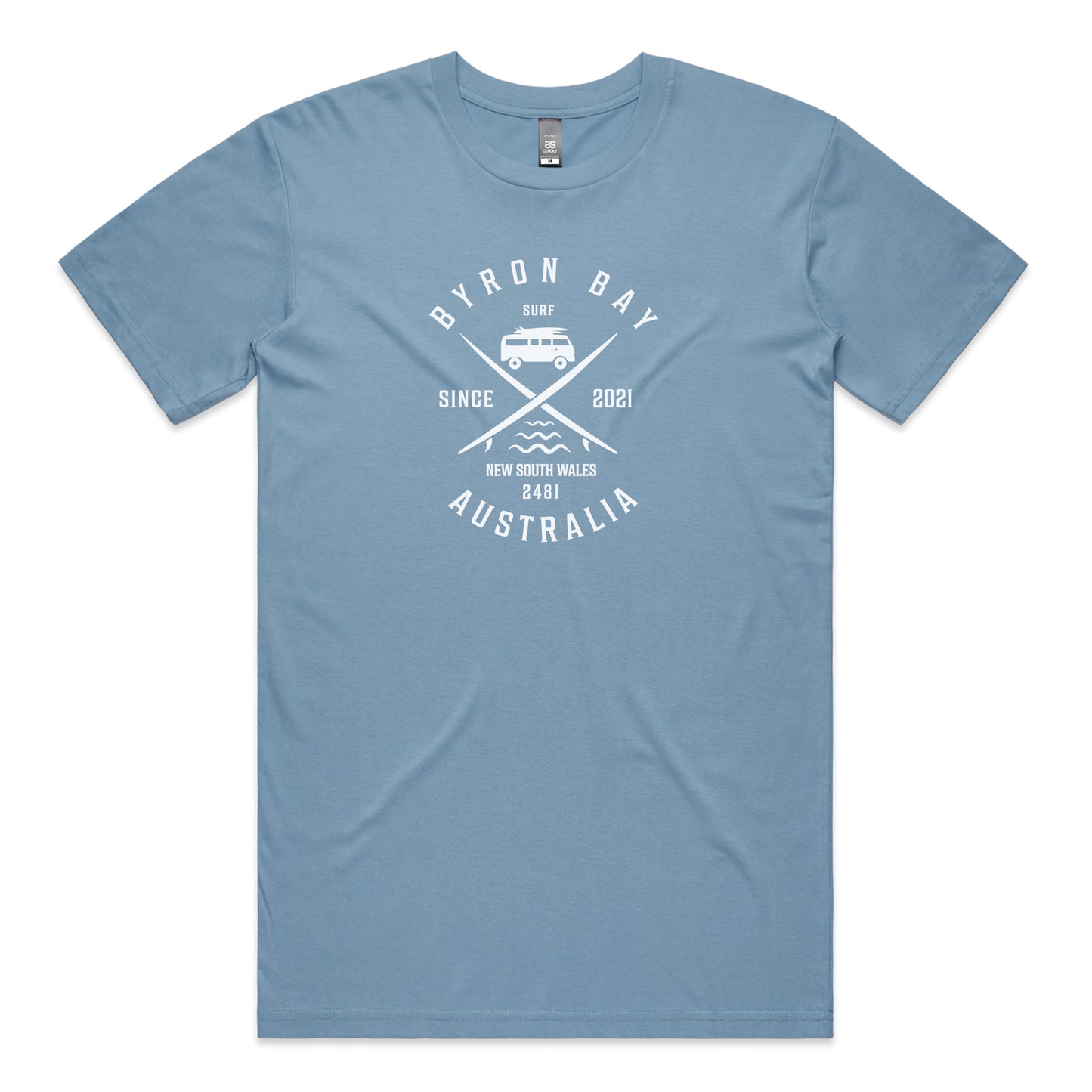 Byron Bay Kombi Cross T-shirt - Carolina Blue