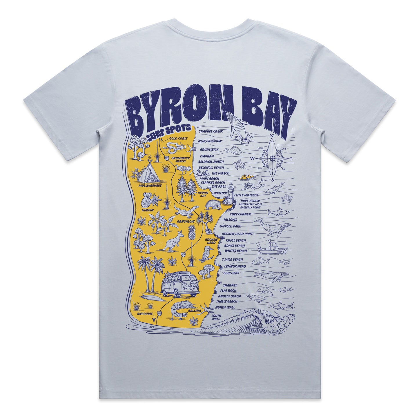 Byron Bay Surf Spots T-shirt