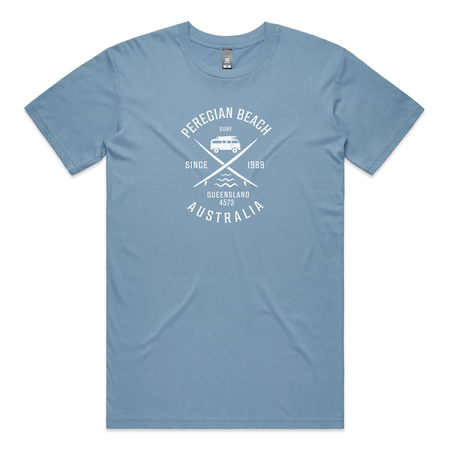 Peregian Beach Kombi Cross T-shirt - Carolina Blue
