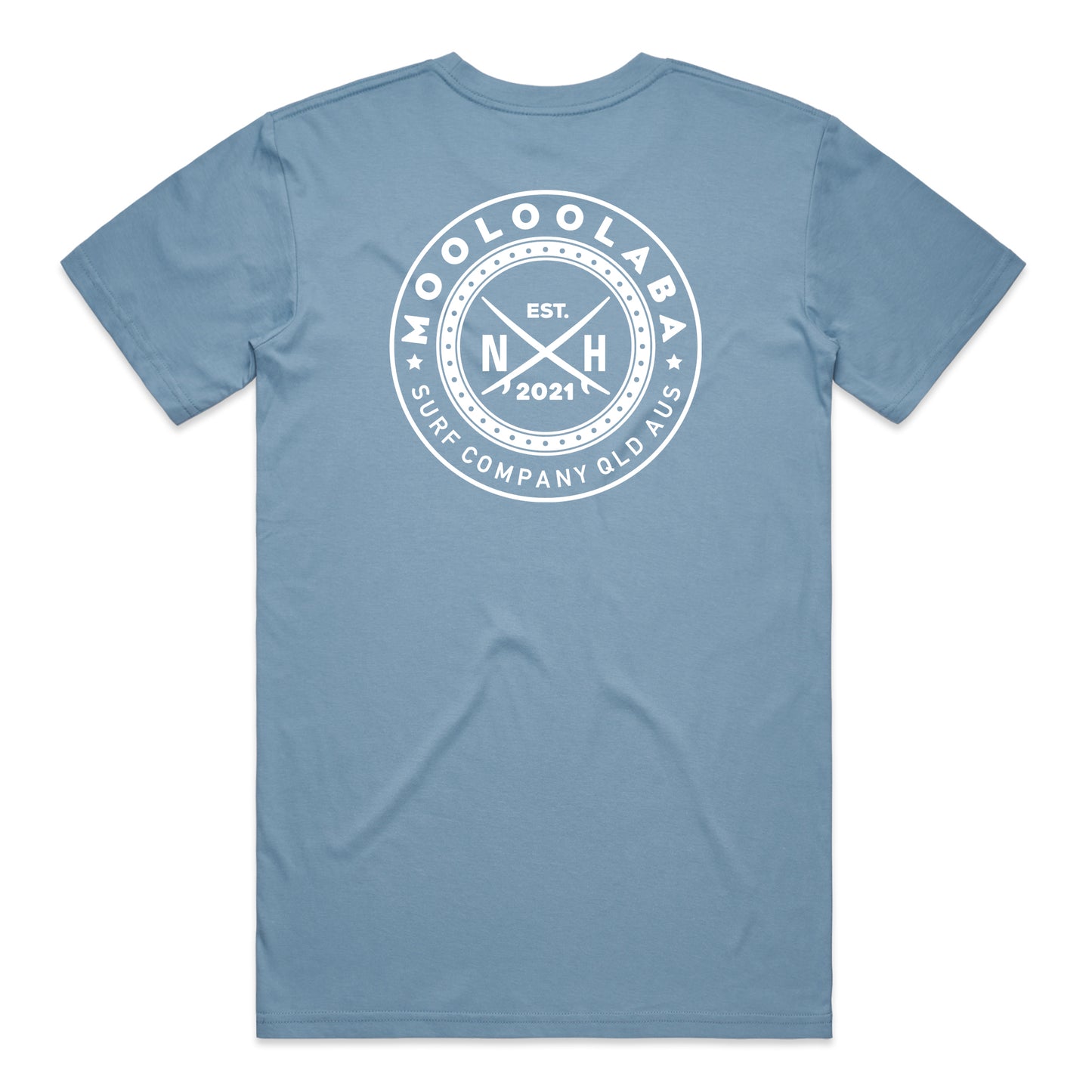 Mooloolaba Badge T-shirt - Carolina Blue
