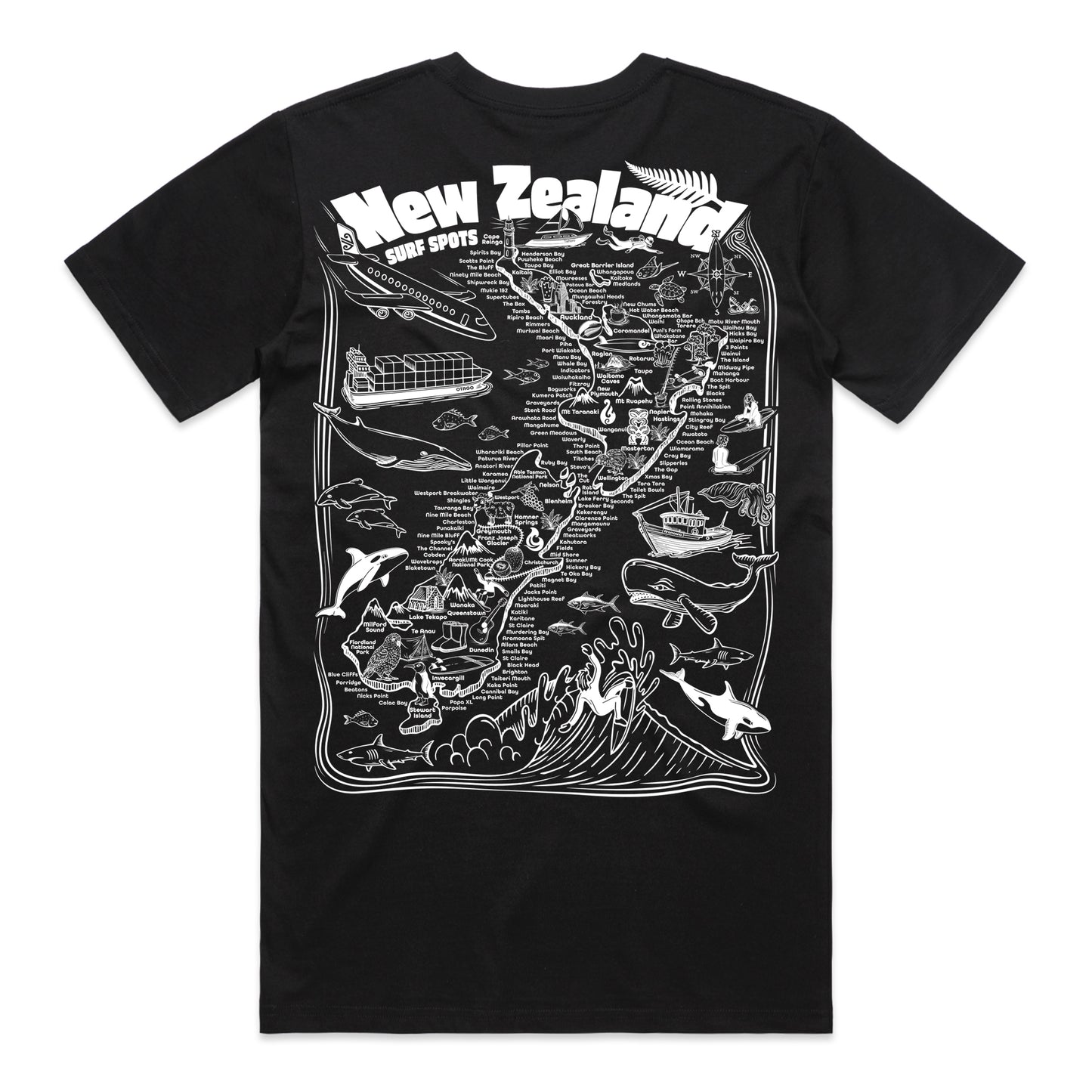 New Zealand Surf Spots T-shirt
