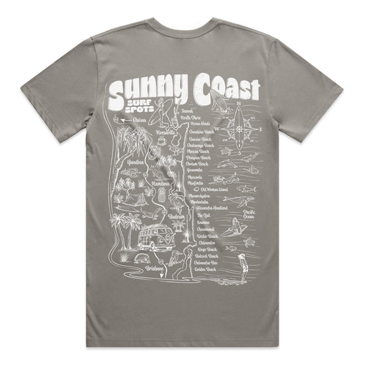 Sunny Coast Surf Spots T-shirt - Granite