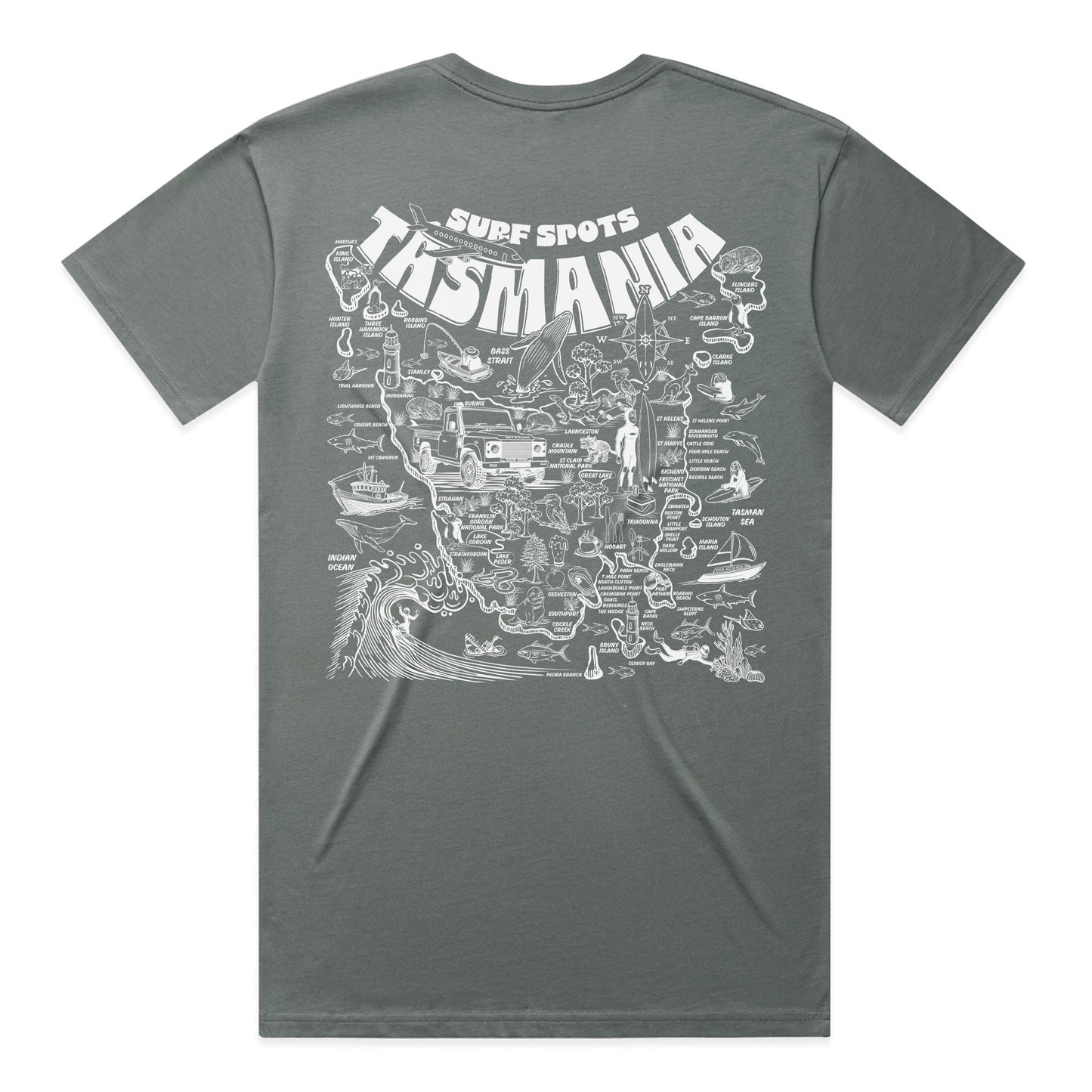 Tasmania Surf Spots T-shirt