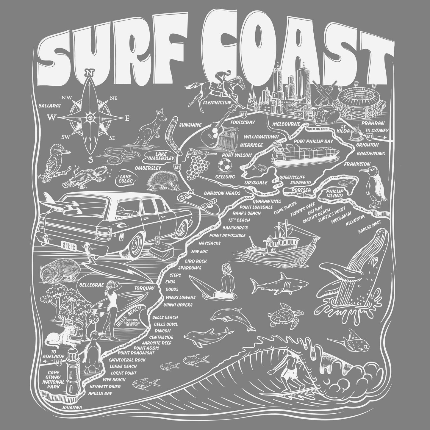 Victoria Surf Spots T-shirt