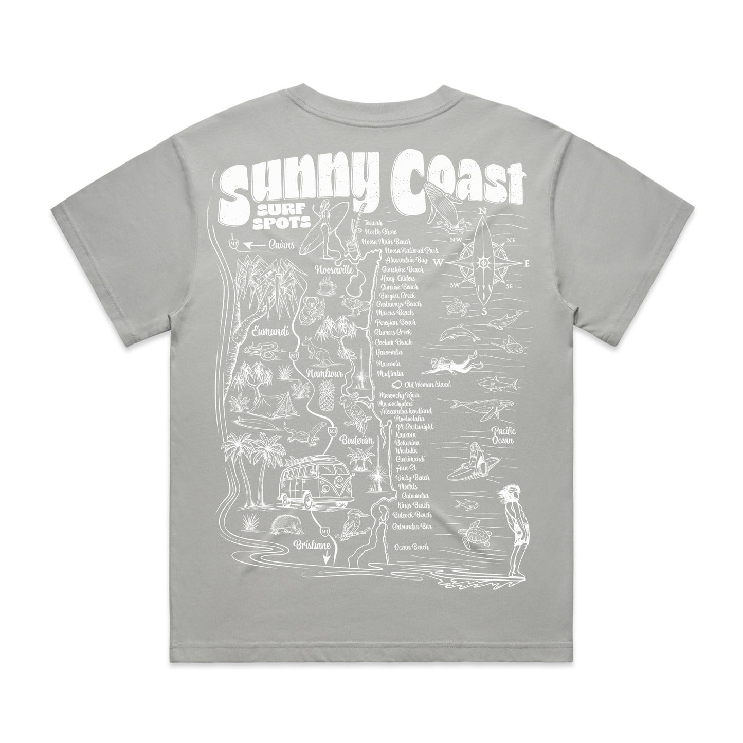 Women's Sunny Coast Surf Spots T-shirt