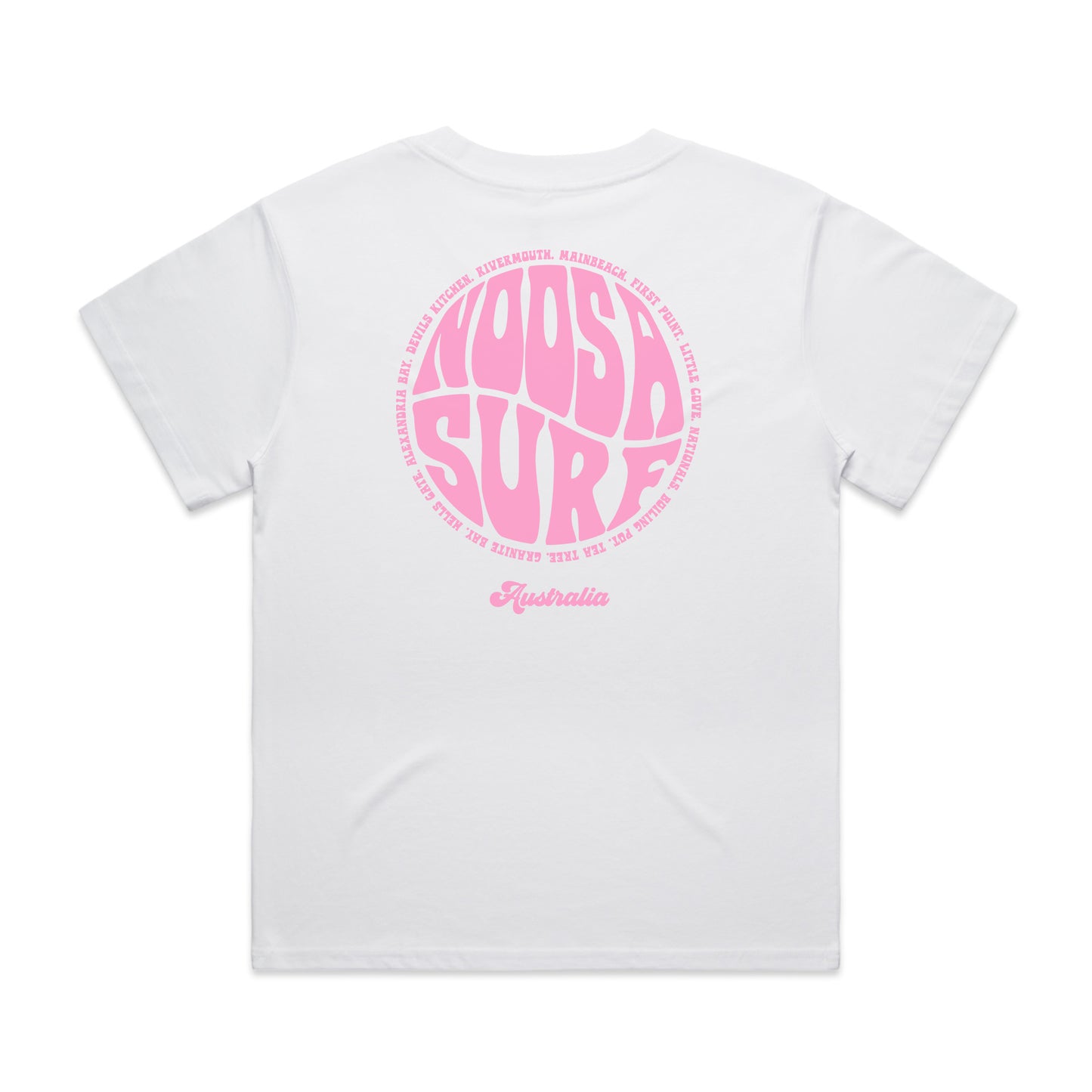 Womens Noosa Heads Retro T-shirt - White