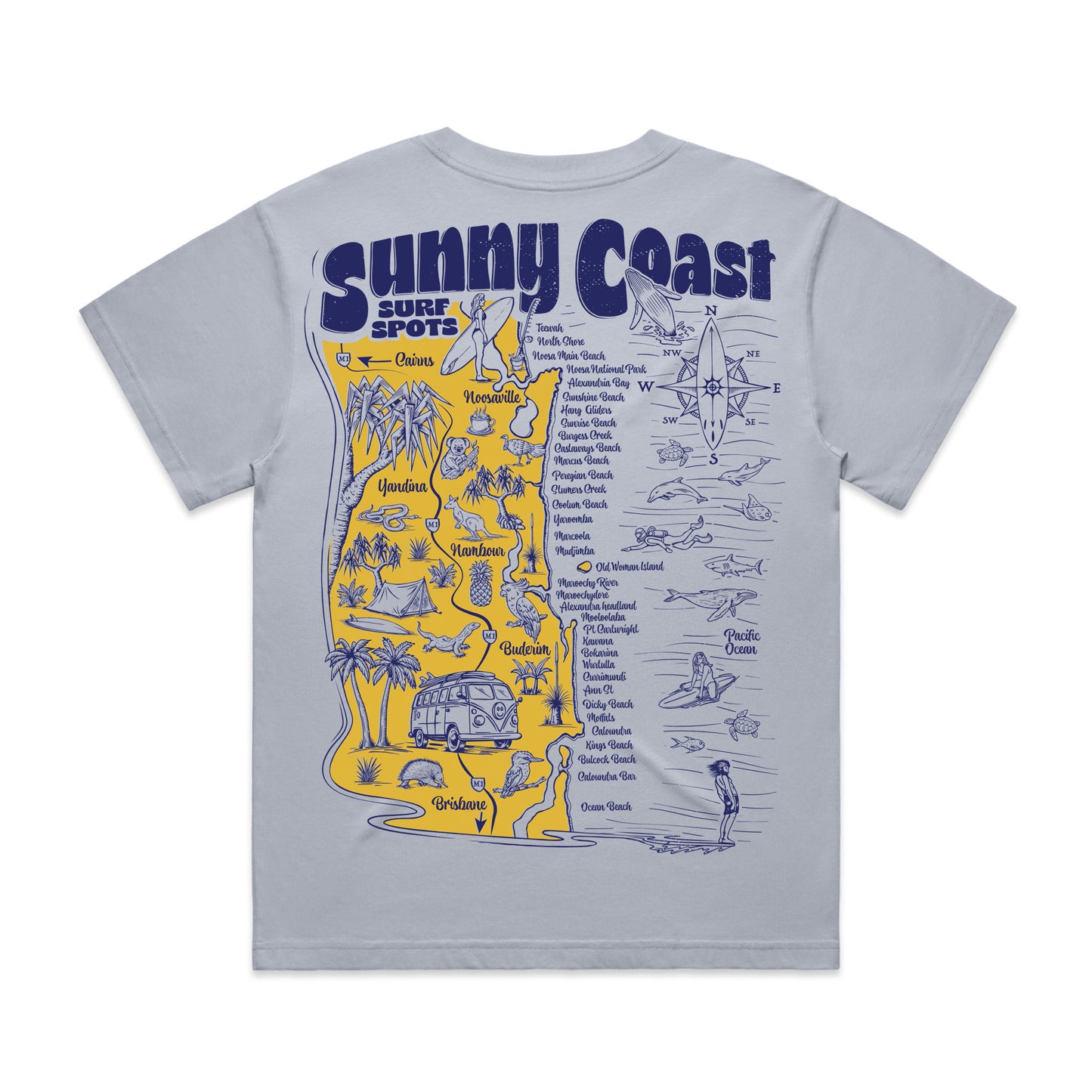 Women's Sunny Coast Surf Spots T-shirt