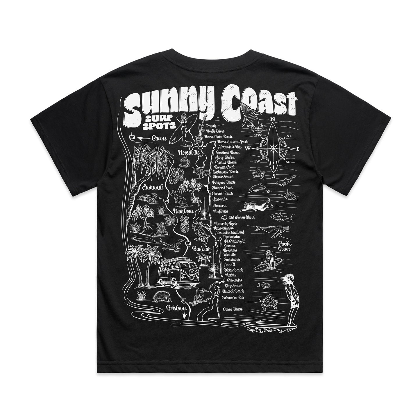 Women's Sunny Coast Surf Spots T-shirt
