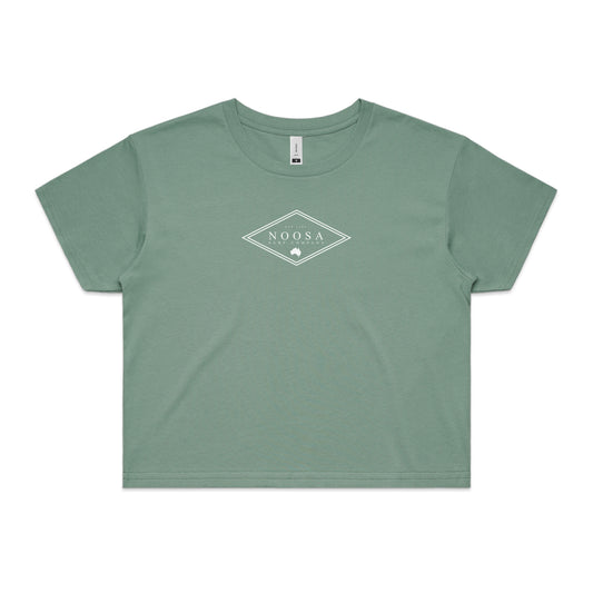 Noosa Diamond Crop T-shirt - Sage