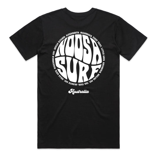 Noosa Heads Retro T-shirt - Black